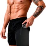 Shorts Bermuda 2 em 1 Sandrini Masculino com compressão para treino e conforto esportivo