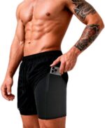 Shorts Bermuda 2 em 1 Sandrini Masculino com compressão para treino e conforto esportivo