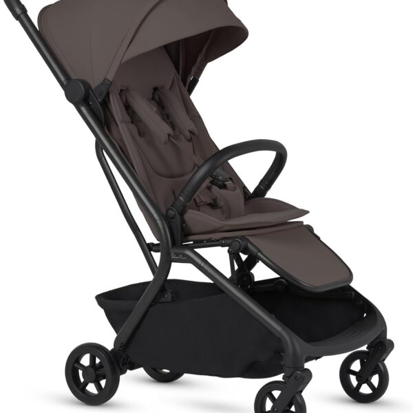 Silver Cross Carrinho de Bebê Nia Chocolate: compacto, leve e aprovado para cabine, ideal para viagens com conforto e praticidade.