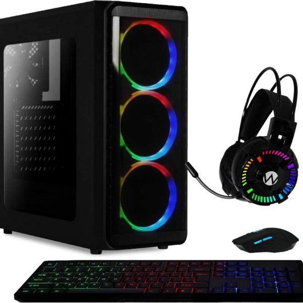 Skill Gaming PC Gamer AMD 6-Core CPU 3.8Ghz 8GB (Placa de vídeo Radeon R5 2GB) SSD 120GB Kit Gamer Skill, Preto, 40456