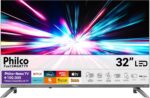 Smart TV 32 Philco Roku TV P32CRB com Dolby Áudio e HDR10 para imagem e som de qualidade.