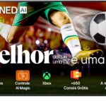 Smart TV 4K 65 LG QNED 65QNED82: imagem nítida, cores vibrantes e som imersivo com processador α7 AI Gen8.