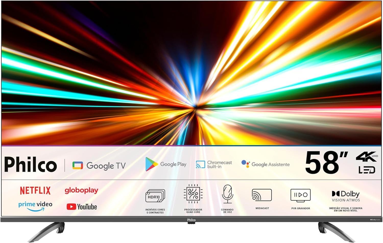 Smart TV 58 Philco 4K Google TV HDR10: imagem nítida, Smart TV 58 Philco 4K Google TV HDR10: imagem nítida, som Dolby e desempenho ideal para comprar agora.
