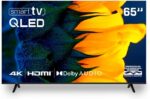 Smart TV HQ QLED 65 4K com Whale OS, Dolby Audio e apps de streaming integrados para uma experiência completa.