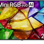 Smart TV LG Mini RGB evo AI 4K MRGB85 55: cores precisas, alto brilho e contraste para uma imagem 4K impressionante.