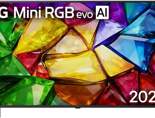 Smart TV LG Mini RGB evo AI 4K MRGB85 55: cores precisas, alto brilho e contraste para uma imagem 4K impressionante.