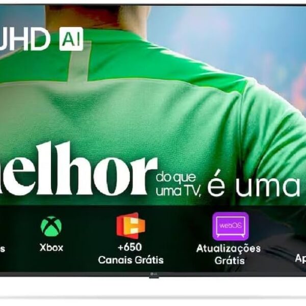 Smart TV LG UHD AI UA75 43 polegadas HDR10 Pro Processador α7 AI Ger 8 webOS 25