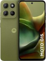 Smartphone Motorola Moto g15 256GB 12GB com câmera 50MP AI, Night Vision, bateria 5200 mAh e tela FHD+ 6.7" NFC Verde
