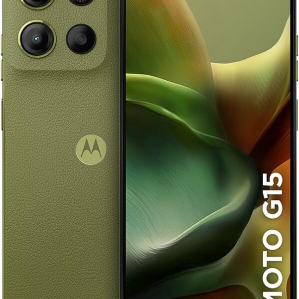 Smartphone Motorola Moto g15 256GB 12GB com câmera 50MP AI, Night Vision, bateria 5200 mAh e tela FHD+ 6.7" NFC Verde