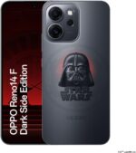 Smartphone OPPO Reno 14 F Dark Side Edition 256GB 12GB RAM com câmera AI, IP69 e bateria 6000mAh para alta performance.