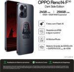 Smartphone OPPO Reno 14 F Dark Side Edition 256GB 12GB RAM com câmera AI, IP69 e bateria 6000mAh para alta performance. - Imagem 2