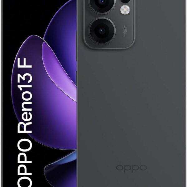 Smartphone Oppo Reno 13 F 256GB 12GB Grafite com bateria 5800mAh e carregamento rápido de 45W.