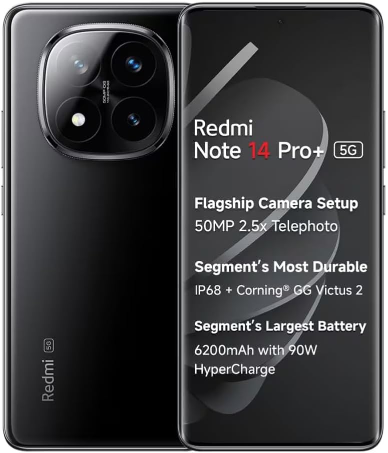 Smartphone Xiaomi Redmi Note 14 Pro+ Plus 5G Preto 8GB Smartphone Xiaomi Redmi Note 14 Pro+ Plus 5G Preto 8GB RAM 256GB ROM NFC Modelo 24115RA8EG