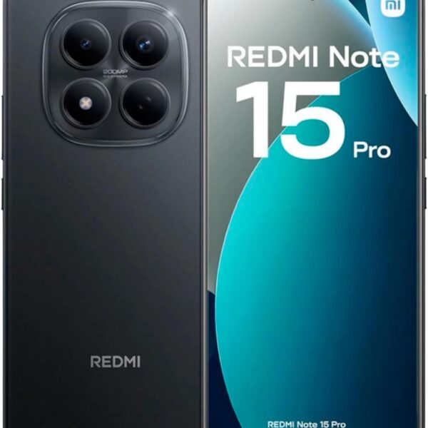 Smartphone Xiaomi Redmi Note 15 Pro 5G 512GB com 8GB RAM Preto para desempenho rápido e amplo armazenamento.