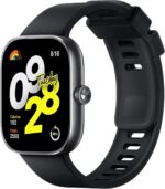 Smartwatch Xiaomi Redmi Watch 4 Hyper OS com resistência a choque e design robusto na cor Obsidian Black.