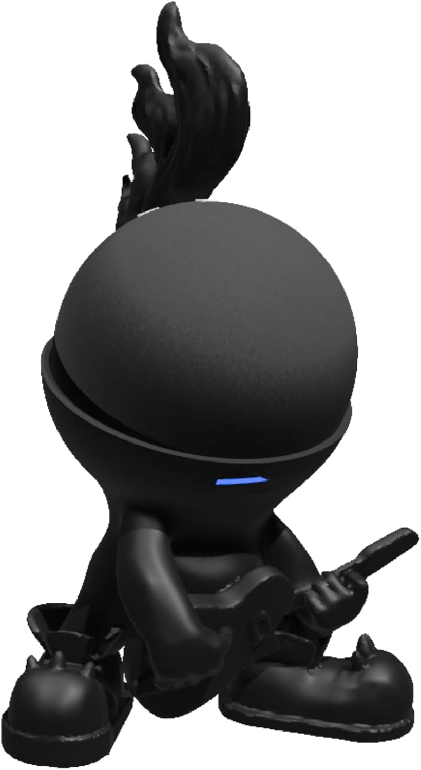 Splin Suporte Mesa Echo Dot 5 ou 4: mais som, Splin Suporte Mesa Echo Dot 5 ou 4: mais som, captação e estilo Star Boy preto para sua Alexa.