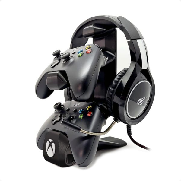 Suporte 2 Controles Xbox One S X Series Fone Ouvido/headphone (Preto)