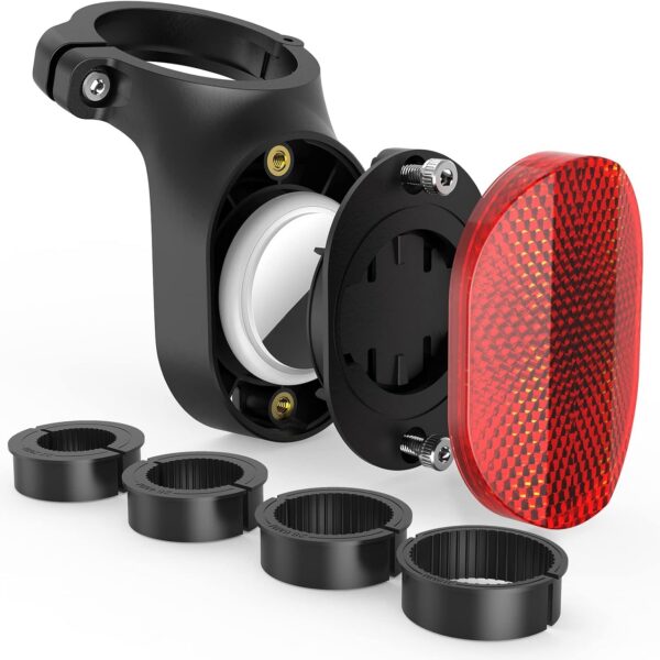 Suporte Airtag para bicicleta oculto, antirroubo e refletor, compatível com Apple Airtag e Garmin Varia