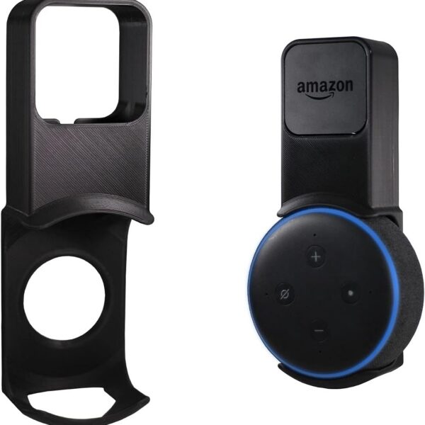 Suporte Alexa Echo Dot 3 com fio escondido e instalação sem furos, design minimalista e seguro.