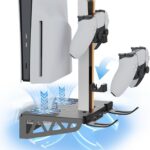 Suporte De Parede Para Ps5/Ps5 Slim/Ps5 Pro, Kit Acessórios Com Ventoinha E Estação Carregamento, Flutuante Prateleira Console Digital Disco, Atrás Da Tv