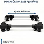 Suporte Móvel Ajustável Premium: mova geladeira, fogão e máquina com segurança, suporta 200kg, é antiferrugem e antivibração. - Imagem 2