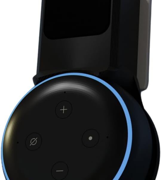 Suporte Splin para Echo Dot 3: compacto, leve na tomada e durável, com encaixe perfeito e cabo escondido