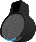 Suporte Splin para Echo Pop: compacto, sem fios aparentes e pronto para encaixar na tomada.