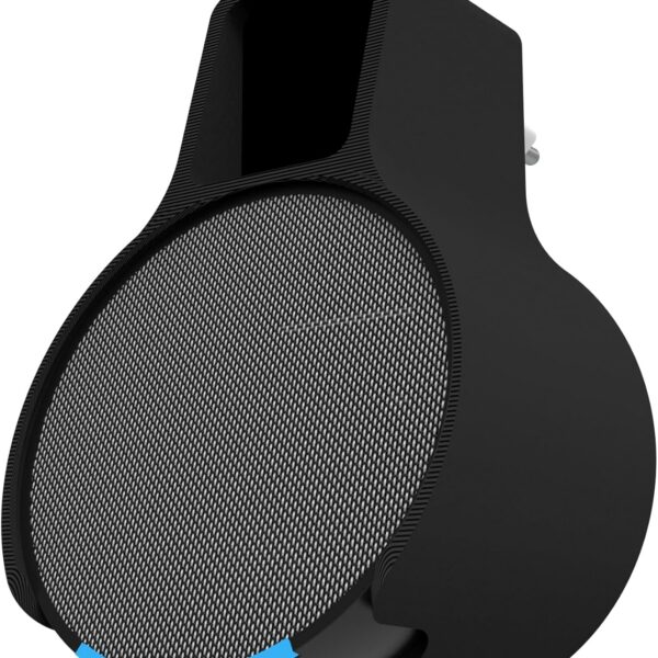 Suporte Splin para Echo Pop: compacto, sem fios aparentes e pronto para encaixar na tomada.