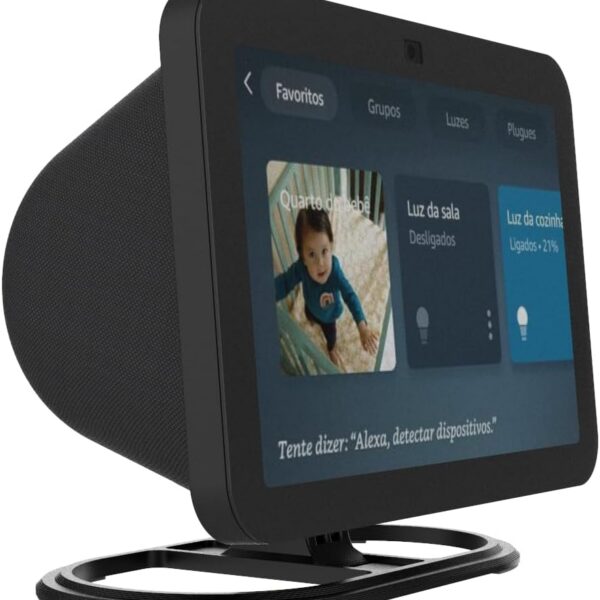Suporte ajustável PEKO para Alexa Echo Show 8 3ª Geração: mais estabilidade, ângulo ideal e base antiderrapante em preto.