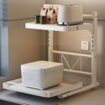 Suporte ajustável para micro-ondas: organiza a bancada e economiza espaço com estrutura metálica resistente
