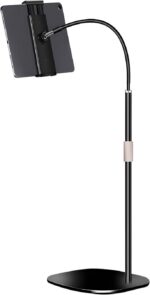 Suporte de Chão para Celular e Tablet com ajuste 360°, estável e compatível com telas de 4 a 11 polegadas.