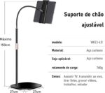 Suporte de Chão para Celular e Tablet com ajuste 360°, estável e compatível com telas de 4 a 11 polegadas. - Imagem 2