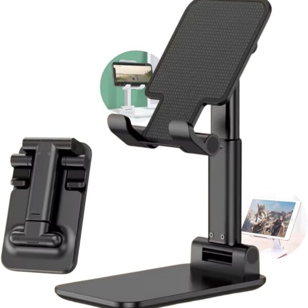 Suporte de Mesa para Celular e Tablet Dobrável Ajustável: estabilidade e praticidade para videochamadas, filmes e home office