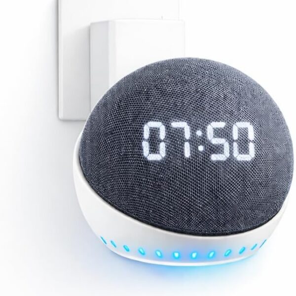 Suporte de Tomada Alexa Echo Pop: instalação sem furos, organiza cabos e deixa seu ambiente mais clean.