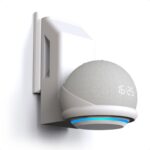 Suporte de Tomada Sculpy para Echo Dot 4: organiza, economiza espaço e preserva o som da Alexa na parede.
