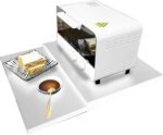 Suporte de micro-ondas antiderrapante em aço carbono, organiza bancadas e acomoda café, arroz e forno com segurança.