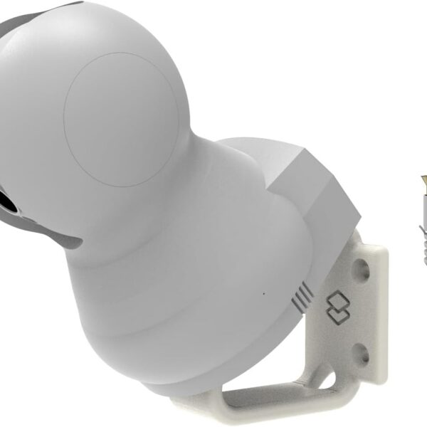 Suporte de parede para babá eletrônica e câmera WiFi com ângulo de 45°, fixação segura e prática para melhor visualização.