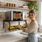 Suporte microondas com fruteira e cestos removíveis: organiza a cozinha, libera espaço e valoriza a bancada. - Imagem 2