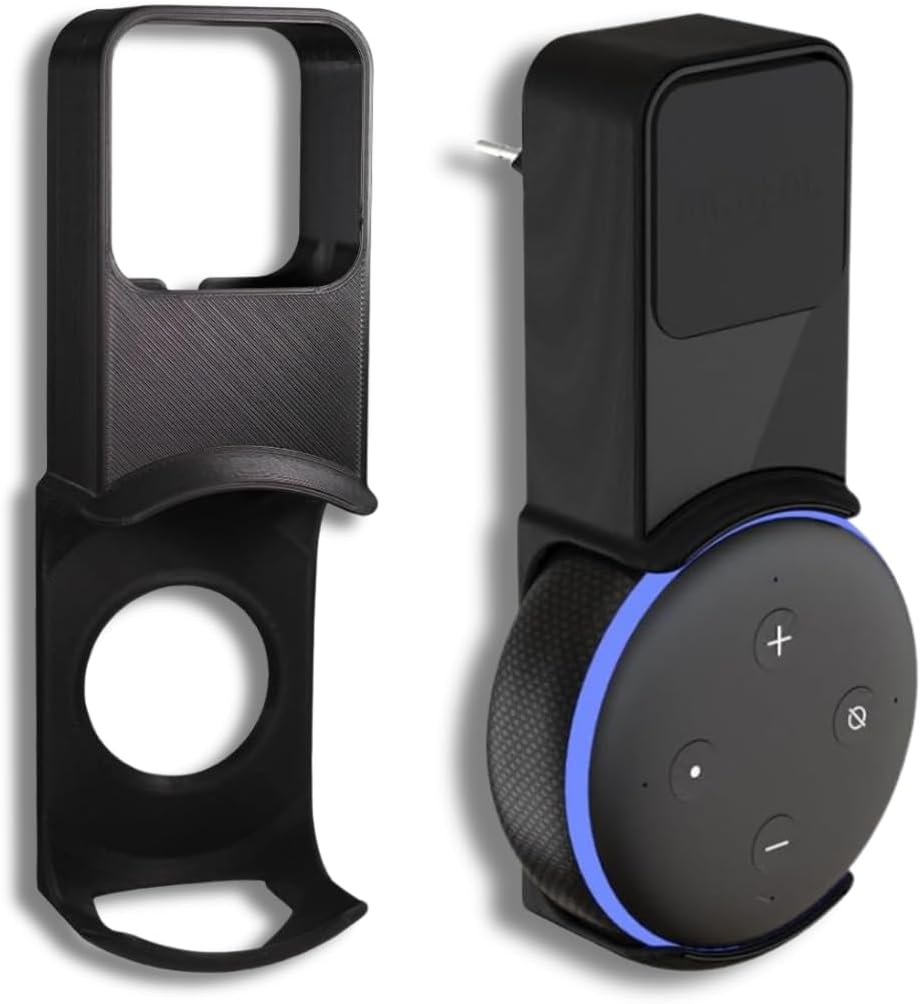 Suporte para Alexa Echo Dot 3: compacto, resistente e sem Suporte para Alexa Echo Dot 3: compacto, resistente e sem fios, organiza sua tomada com encaixe seguro e prático.