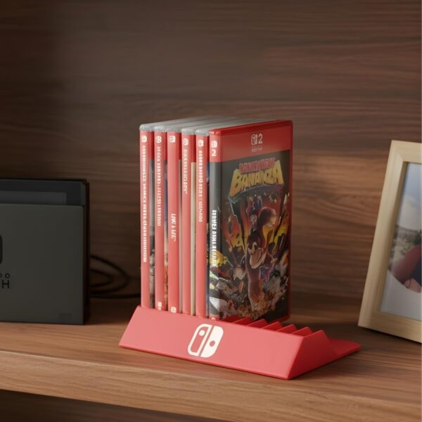Suporte para Jogos Nintendo Switch premium: organiza até 12 jogos com estilo, durabilidade e praticidade.