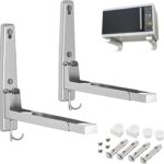 Suporte para microondas de parede ajustável em aço carbono: mais espaço, segurança e instalação prática para sua cozinha.