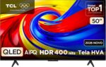 TCL ADVANCED 4K QLED TV 50 P7L: imagem QLED 4K com Google TV, Dolby Vision e design slim para sua sala.