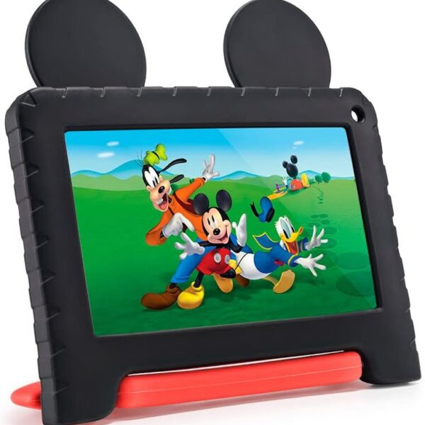 Tablet Infantil Mickey Controle Parental 32GB + Tela 7 pol + Case + Wi-fi + Android 11 Quad Core - Preto - Multi - NB367