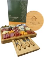 Tábua de Frios e Queijos HYATTO HOME com 3 Tigelas e 4 Facas, ideal para servir com elegância e presentear.