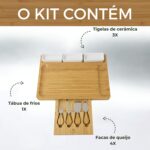 Tábua de Frios e Queijos HYATTO HOME com 3 Tigelas e 4 Facas, ideal para servir com elegância e presentear. - Imagem 2