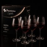Taças de Cristal Bohemia 440 ml: brilho premium, haste inteiriça e 6 unidades para vinho elegante.