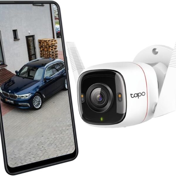 Tapo C320WS: câmera externa 2K QHD com visão noturna colorida e detecção IA para máxima segurança.