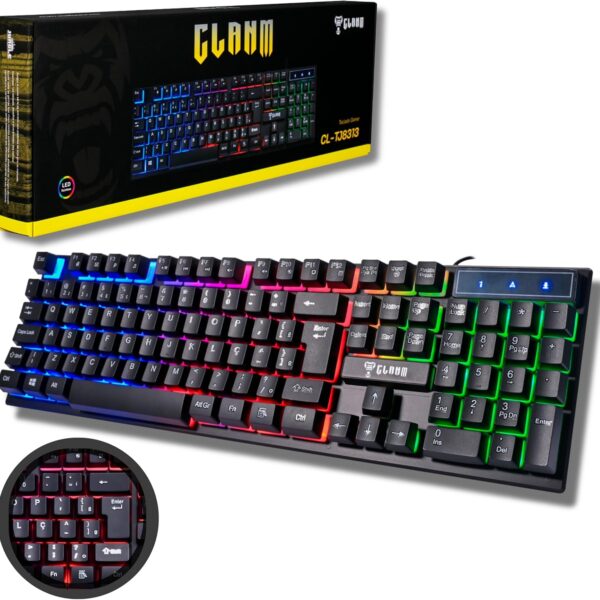 Teclado Gamer RGB MTS ABNT2 com Anti-Ghosting e 12 atalhos multimídia para jogos e digitação precisa