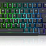 Teclado Mecânico Gamer Redragon Arlokks Preto RGB Gasket Mount 1800 Compact Switch Redragon RPC linear QMK/VIA Hotswap 5 Pinos Roda de Volume Tri-Mode USB Tipo-C, Bluetooth e USB 2.4GHz K742B