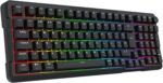 Teclado Mecânico Gamer Redragon Arlokks Preto RGB Gasket Mount 1800 Compact Switch Redragon RPC linear QMK/VIA Hotswap 5 Pinos Roda de Volume Tri-Mode USB Tipo-C, Bluetooth e USB 2.4GHz K742B - Imagem 2